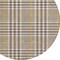 Homeroots 8' Brown And Beige Round Plaid Washable Indoor Outdoor Area Rug 601466 - alternate 5
