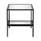 Homeroots 22" Black And Clear Glass And Steel Square End Table With Two Shelves 544210 - alternate 4
