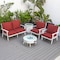 Leisuremod Walbrooke Modern White Patio Conversation With Round Fire Pit With Slats Design & Tank Holder, Red WWS-29-24-57-31-R - alternate 6