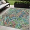 Homeroots 5' X 8' Orange And Teal Blue Abstract Washable Indoor Outdoor Area Rug 588457 - alternate 1