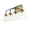 Jonathan Y Caleb 30.75" 4-Light Contemporary Transitional Iron/Glass LED Vanity Light, Black/Brass Gold JYL9554A - alternate 8