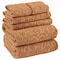 Lavish Home 6PC Jacquard Towel Set 100% Cotton Bathroom Accessories Soft & Absorbent Bathroom Set 67-040-CLAY - alternate 5