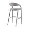 Armen Living Ramona 30in Bar Stool with Matte Black Iron and Light Gray Leather LCRABABLKPGRY30 - alternate 5