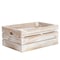 Homeroots 12" Organic Whitewash and Natural Distressed Wood Stacking Milk Crate 471941 - alternate 1