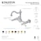 Kingston Brass Two-Handle Wall Mount Bridge Kitchen Faucet, Antique Brass KS1263BPL - alternate 4