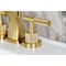 Kingston Brass Widespread Bathroom Faucet with Knurled Handle and Brass Pop-Up, Brushed Brass KS4947KNL - alternate 4