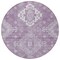 Homeroots 8' Lavender Plum And Ivory Round Medallion Washable Indoor Outdoor Area Rug 589046 - alternate 4