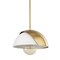 Homeroots White Single Metal Dimmable Ceiling Light With White Shades 611624 - alternate 1