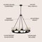 Jonathan Y Coronet 33.5" 8-Light Iron/Seeded Glass Rustic Farmhouse Round LED Chandelier, Oil Rubbed Bronze JYL7554A - alternate 4