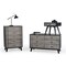 Homeroots Black and Gray Contemporary Wooden Nightstand with Single Drawer 473017 - alternate 4
