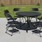 Homeroots Set of Six Black Metal Outdoor Folding Stacking Dining Chairs, 6PK 639953 - alternate 4