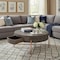 Homeroots 32" Dark Brown and Champagne Wood And Metal Round Sled Coffee Table With Drawer 490516 - alternate 3