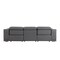 Homeroots 107" Dark Gray Italian Leather Reclining Metal USB Sofa 720288 - alternate 7