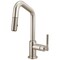 Brizo Litze Pull-Down Prep Faucet with Angle Spout, Knurled Handle Stainless 63963LF-SS - alternate 1