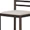 Homeroots 26" Cream and Dark Brown Fabric and Solid Wood Low Back Counter Height Bar Chair 605944 - alternate 3