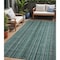 Homeroots 5' X 8' Teal Blue Aqua And Gray Striped Washable Indoor Outdoor Area Rug 616389 - alternate 1