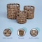 Happimess Lattice Bohemian Coastal Handwoven Water Hyacinth Rope Nesting Baskets w/Handles, Brown, Set of 3 BSK2032B-3SET - alternate 5