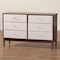 Baxton Studio Nikolai Mid-Century Beige Fabric and Wenge Brown Wood 6-Drawer Dresser 255-14057-ZORO - alternate 5