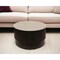 Homeroots 31" White And Dark Brown Genuine Marble And Solid Wood Round Drum Coffee Table 579298 - alternate 1