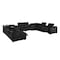 Homeroots Black Italian Leather Power Reclining U Shaped Twelve Piece Corner Sectional With Console 632554 - alternate 6
