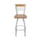 Holland Bar Stool Co Eleanor 30in Swivel Bar Stool with Anodized Nickel Finish, Medium Back and Medium Maple Seat 880 - alternate 6