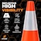 Xpose Safety 18 Inch All Orange Traffic Cone with 6in Reflective Collars, 4PK AOTC18-6-4-X-S - alternate 4
