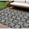 Homeroots 9' X 12' Black And Ivory Floral Washable Indoor Outdoor Area Rug 595929 - alternate 1