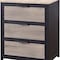 Homeroots 16" X 24" X 28" Natural Sandy Gray Metal Wood Veneer Paper Nightstand 347046 - alternate 4