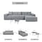 Deko Living 3 Piece Gray Compressed Foam Sectional Sofa Lounger and Table Set CIF50018 - alternate 4