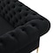 Homeroots 91" Black Velvet Chesterfield Solid Wood Sofa 543955 - alternate 5