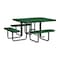 Leisure Craft 46" Square ADA Accessible Outdoor Picnic Table with 3 Bench Seats, Black Green T46SQP-ADA-BLACK GREEN - alternate 1