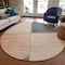 Homeroots 8' Coral Peach And Gray Round Abstract Washable Indoor Outdoor Area Rug 582898 - alternate 4