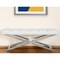 Homeroots 47in White and Silver Tufted Faux Leather Upholstered Dining Bench 473173 - alternate 3
