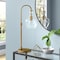 Homeroots 27" Brass Metal Arched Table Lamp With Clear Seeded Glass Dome Shade 524516 - alternate 5
