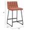 Homeroots Set of Two 26" Brown And Black Faux Leather And Steel Counter Height Bar Chairs 555736 - alternate 5