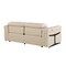 Homeroots 80" Beige Top Grain Leather Reclining Metal USB Sofa 720379 - alternate 6