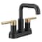 Delta Nicoli Two Handle Centerset Bathroom Faucet, 6.56 in, Matte Black / Champagne Bronze 25849LF-GZ - alternate 4