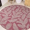 Jonathan Y Nevis Palm Frond Fuchsia/Light Gray 5 ft Round Indoor/Outdoor Area Rug SMB119F-5R - alternate 1