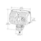 Grote Work Light - Rectangular; Pedestal Mount; 66 Watt; 6000 Lumens; 4.6 AMP At 14 Volts/ 2.4 AMP At 28 V 63Z51 - alternate 1
