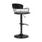 Homeroots Gray and Black Faux Leather with Metal Swivel Low Back Adjustable Height Bar Chair 534446 - alternate 5