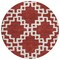 Homeroots 8' Brick Red And Ivory Round Geometric Washable Indoor Outdoor Area Rug 593740 - alternate 3