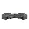 Homeroots Dark Gray Italian Leather Power Reclining L Shaped Five Piece Corner Sectional 544981 - alternate 4