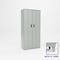 Pucel Bi-Fold Door Storage Cabinet, 36 in W x 84 in H x 18 in D, Gray BDSC-3678-18-4L - alternate 1