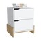 Homeroots 20" White And Natural Wood Two Drawer Nightstand 543692 - alternate 8