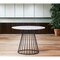 Homeroots 43" White And Black Rounded Metal Pedestal Base Dining Table 487376 - alternate 2