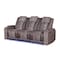 Global Furniture Usa Contemporary U8000 Brown Power Reclining Sofa W/Power Headrest, Dropdown Table W/ Wood Trim & Reading Light U8000-BROWN-PRS W/ PHR DDT WC + LED - alternate 2