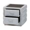 Baxton Studio Cadmus Modern Light Grey Channel-Tufted Fabric 2-Drawer Nightstand 254-13994-ZORO - alternate 5
