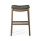 Homeroots 31" Stone and Oak Faux Leather and Solid Wood Backless Bar Height Bar Chair 632367 - alternate 2