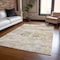 Homeroots 3' X 5' Ivory And Taupe Striped Washable Indoor Outdoor Area Rug 609546 - alternate 4