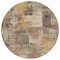 Homeroots 8' Brown Beige And Charcoal Round Abstract Washable Indoor Outdoor Area Rug 630761 - alternate 7